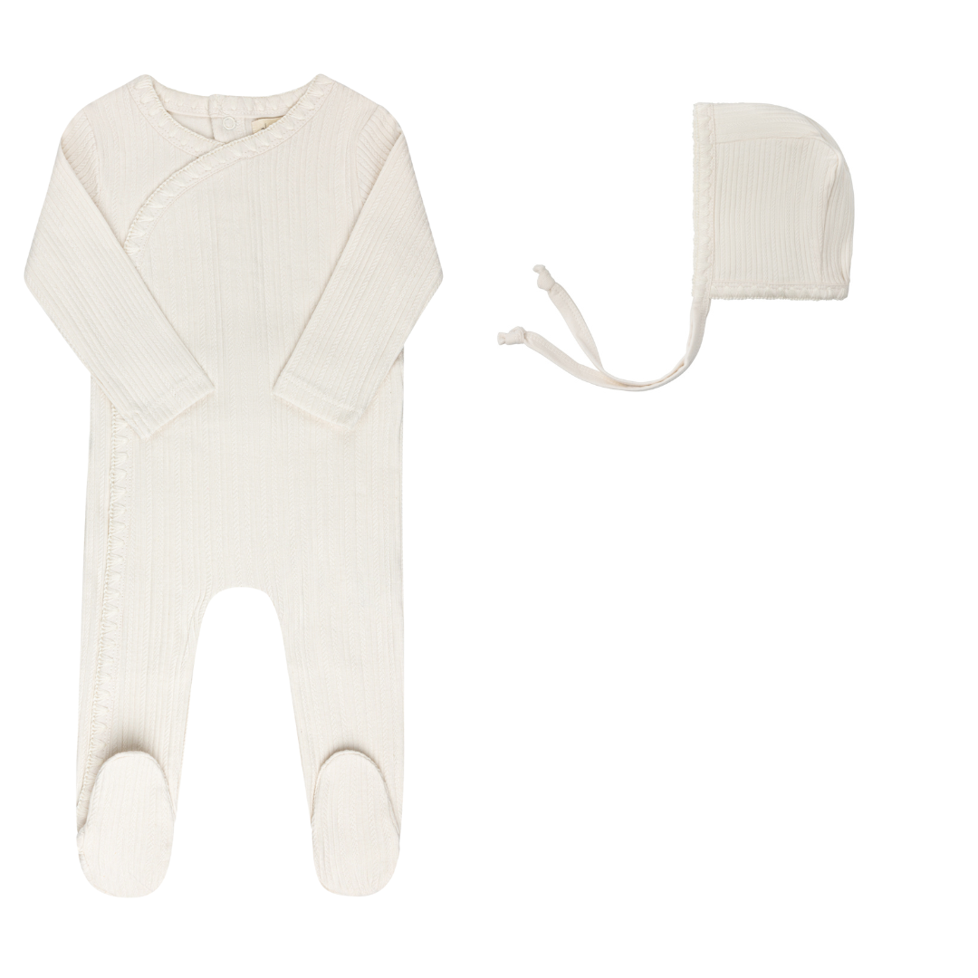 Whip Stitch Collection - Footie + Bonnet