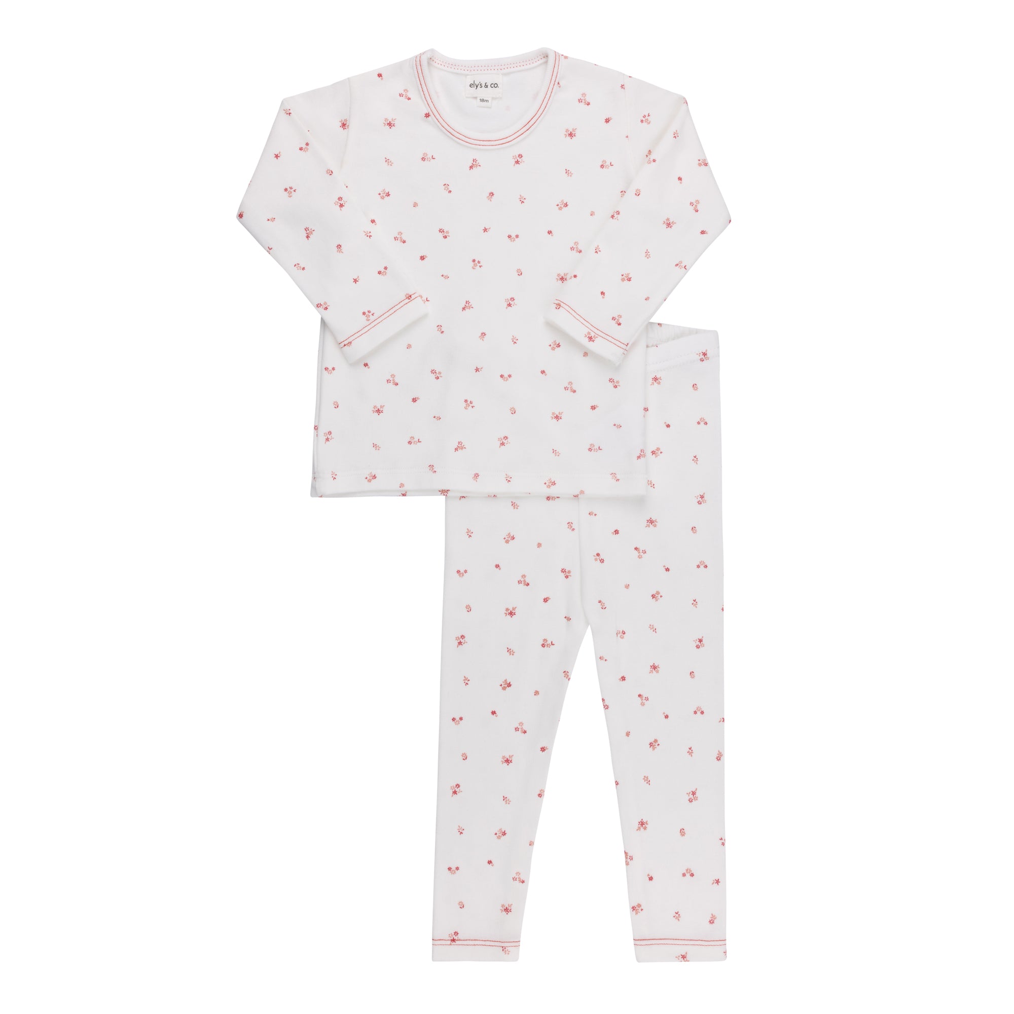 Elys & Co Dusty Blue Jersey Cotton Embroidered Wreath Layette Set Elys & Co Dusty Blue Jersey Cotton Embroidered Wreath Layette Set