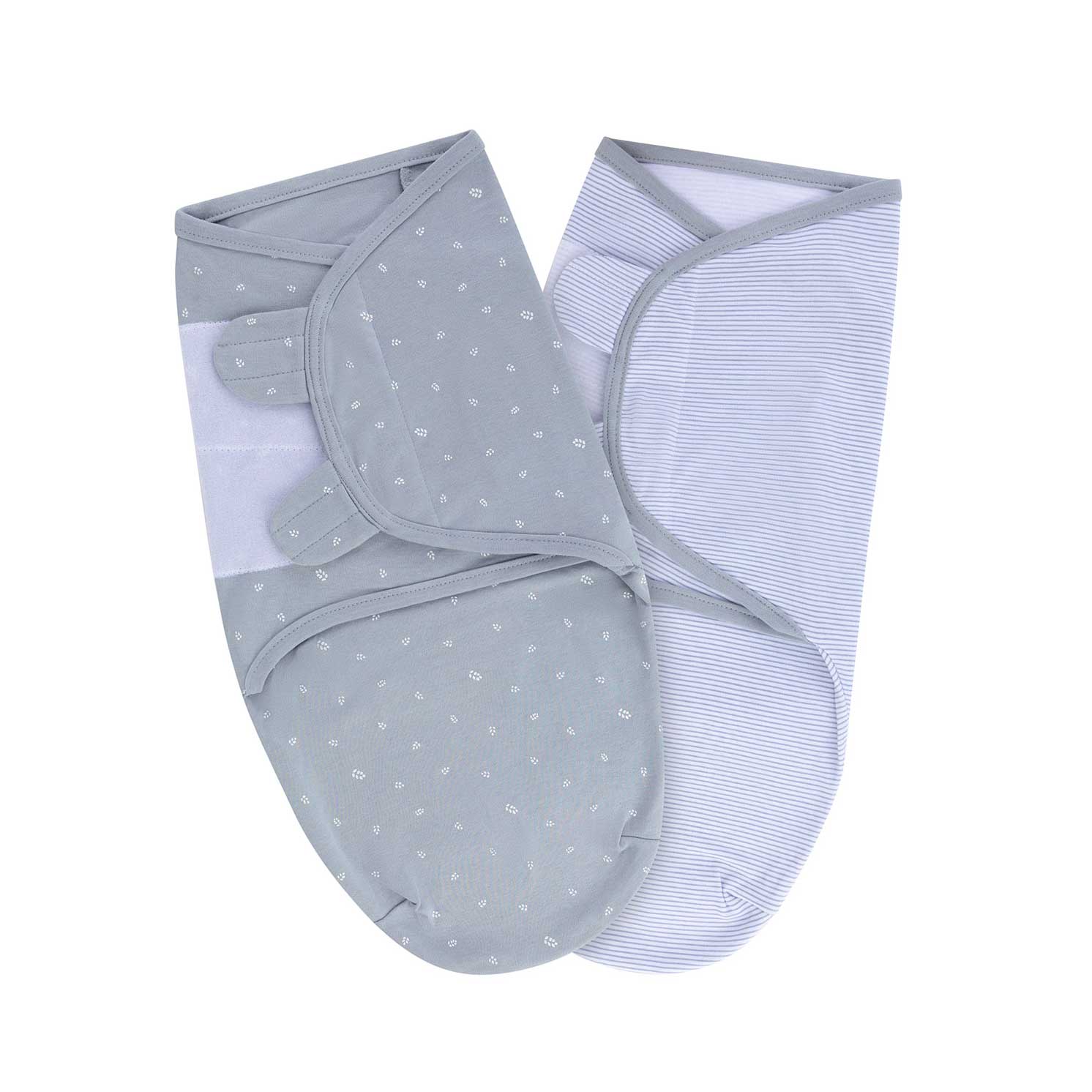 Blue Leaf & Stripes Adjustable Swaddle Blanket
