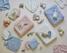 Blue cotton terry washcloths