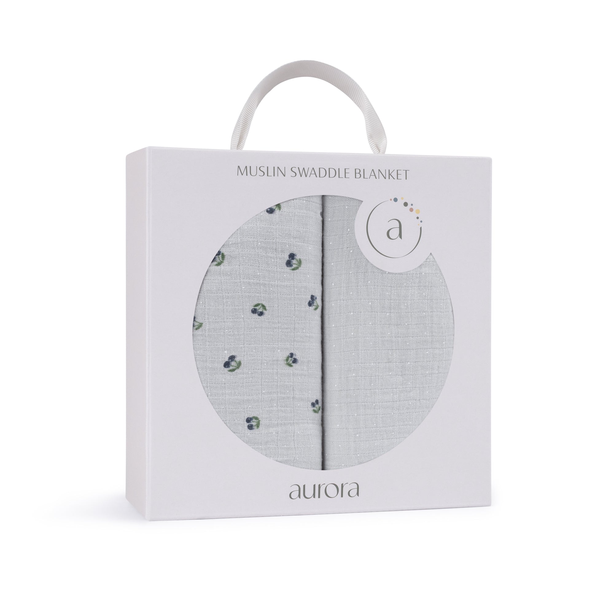 Blue muslin swaddle set packaging