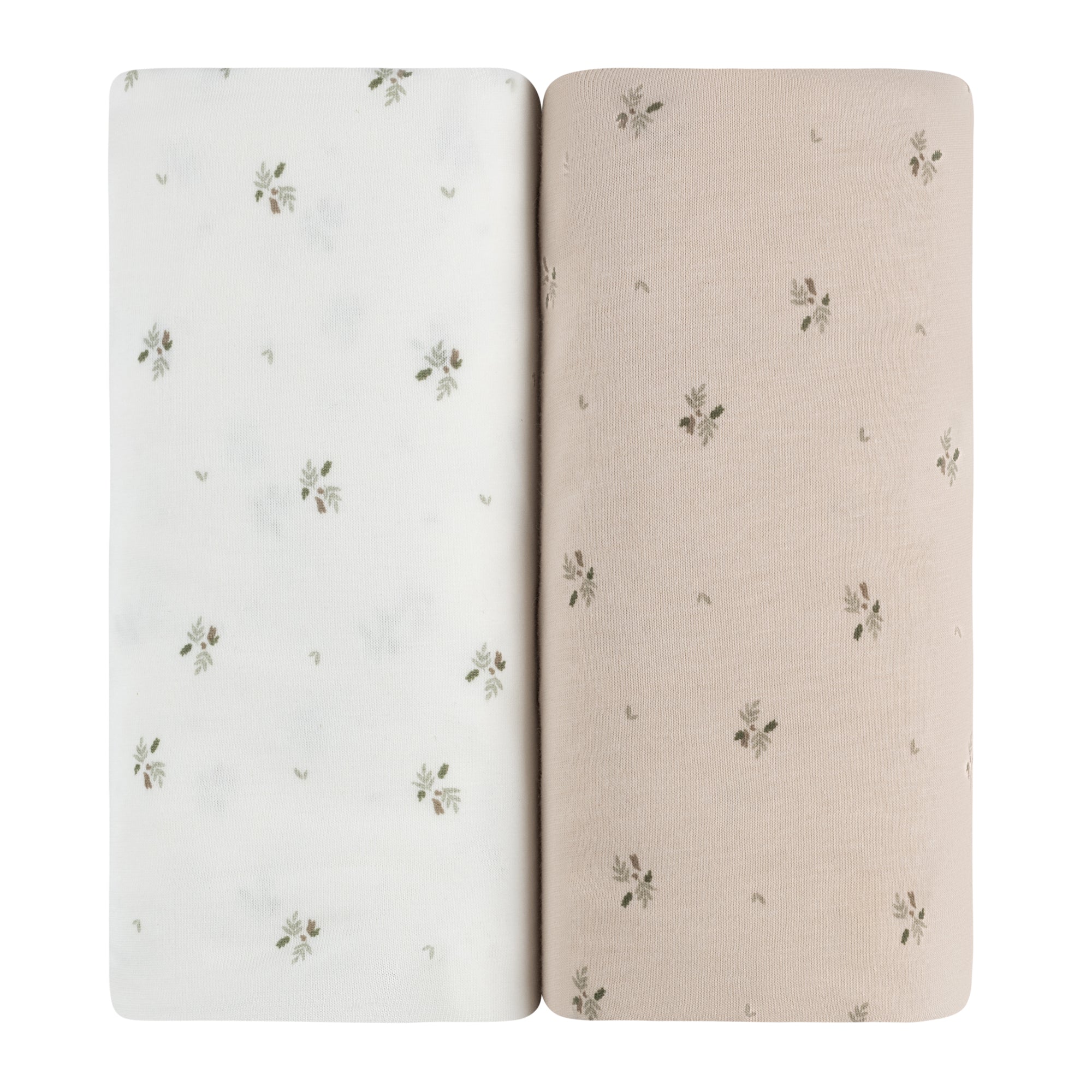 Crib Sheet Set - Ivory/Sage Floral
