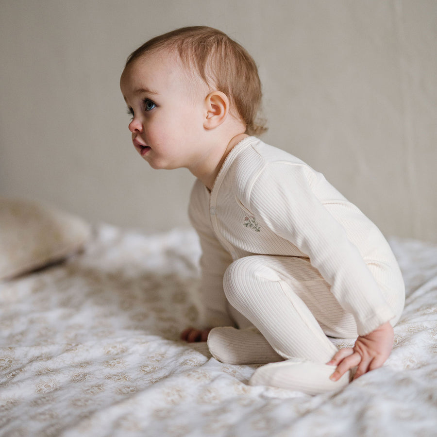 Ribbed Cotton - Embroidered Ginkgo Collection - Take Me Home