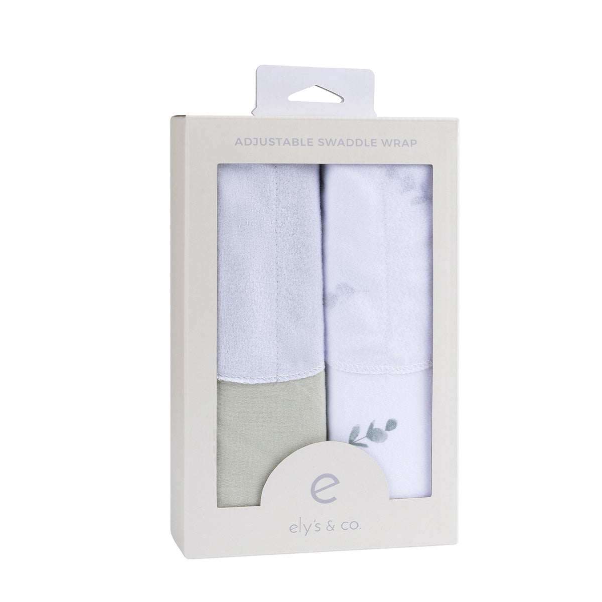 Eucalyptus &amp; Sage Adjustable Swaddle Blanket Packaged 