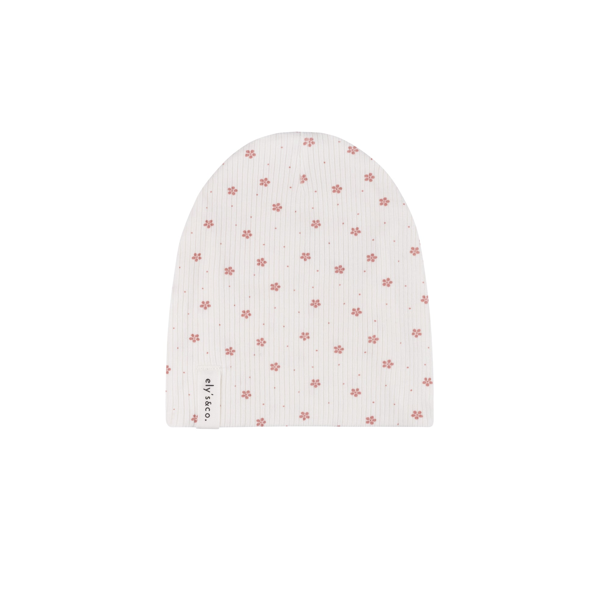 Floral Pink Dot Beanie