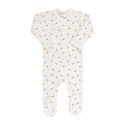 Floral Pink Dot Zipper Footie