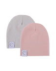 2 Pack Jersey Cotton Beanie Hat Set
