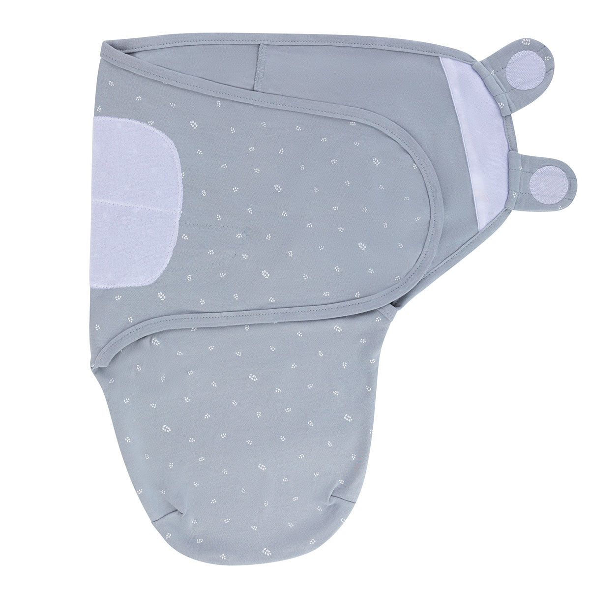 Grey_Adjustable_Swaddle_Blanket open
