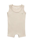 Ribbed Cotton - Embroidered Ginkgo Collection - Tank Romper
