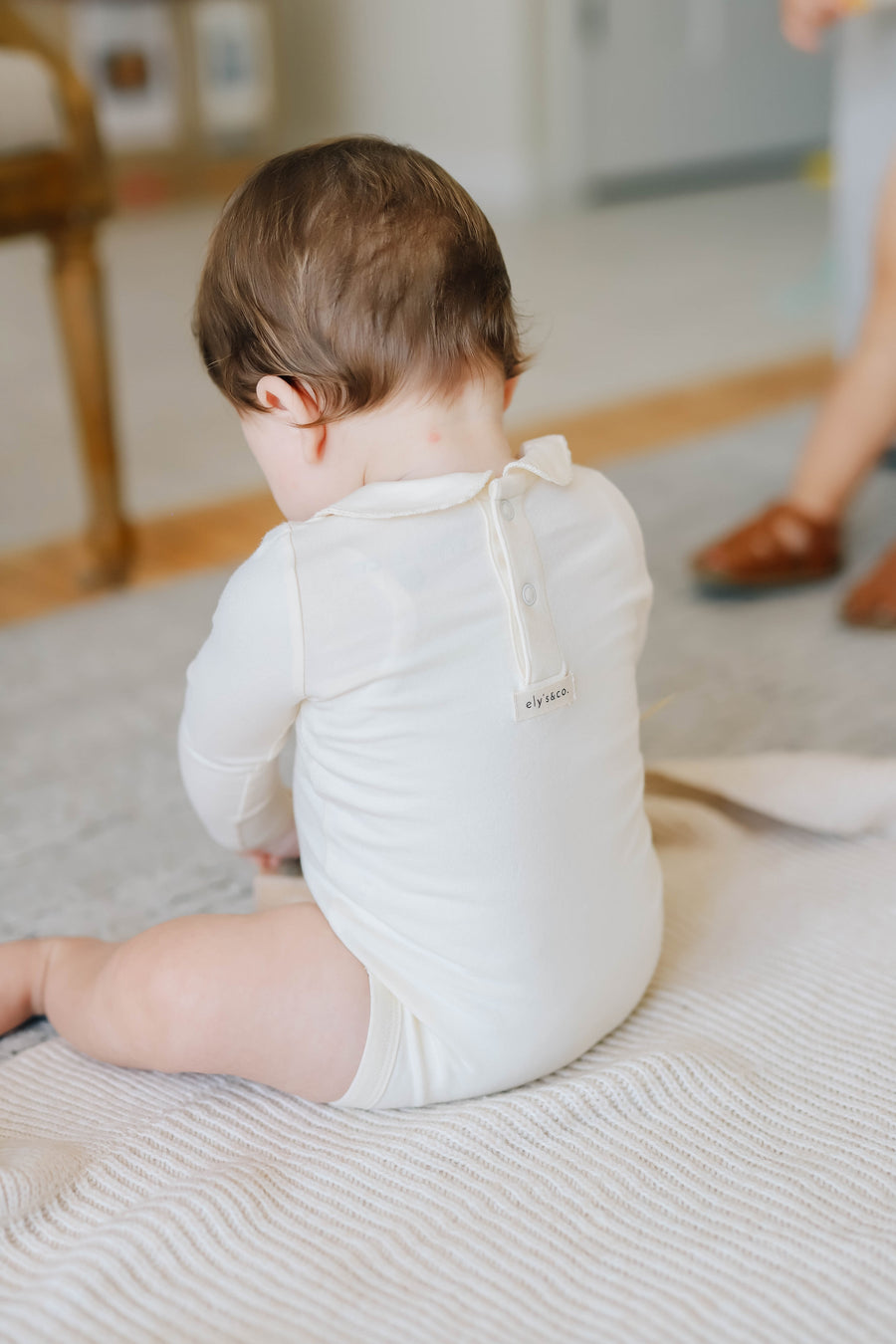 Jersey Cotton Bodysuit with Collar