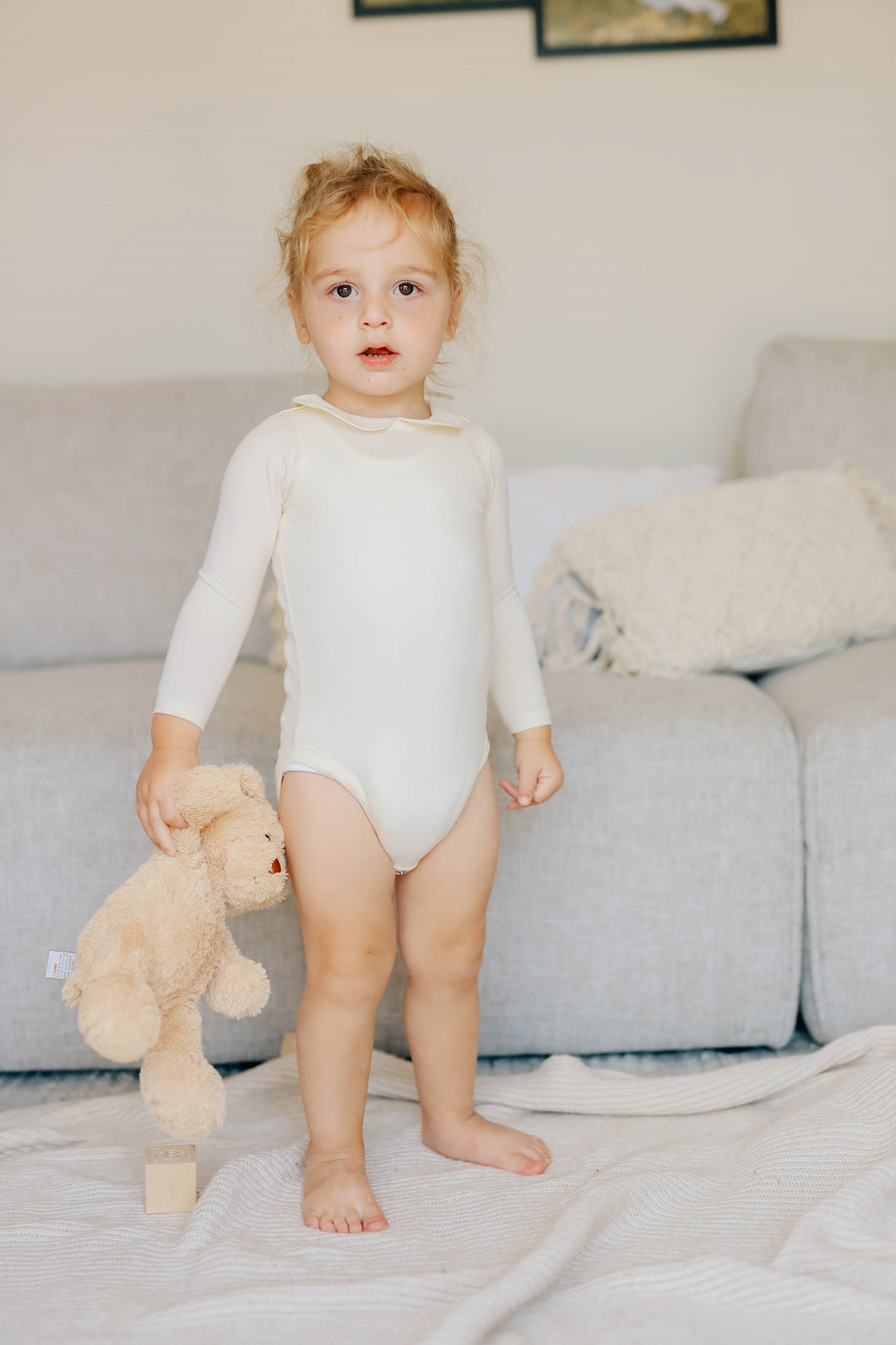 Jersey Cotton Bodysuit with Collar