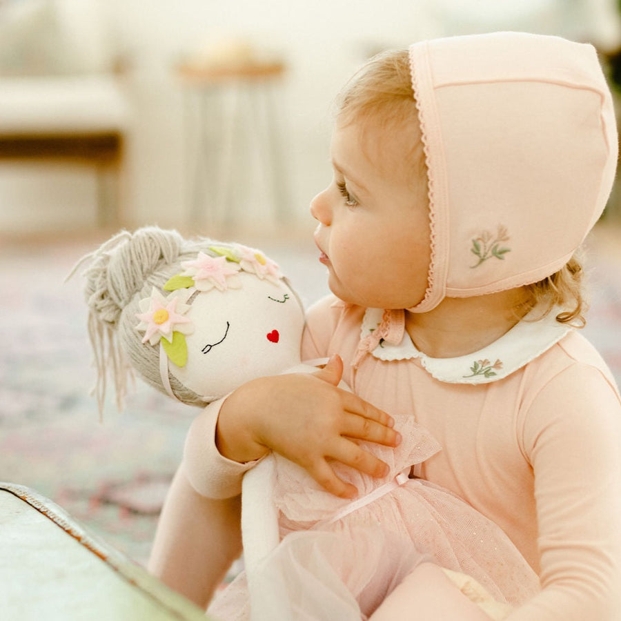 Jersey Cotton -Embroidered Collar Collection- Bonnet