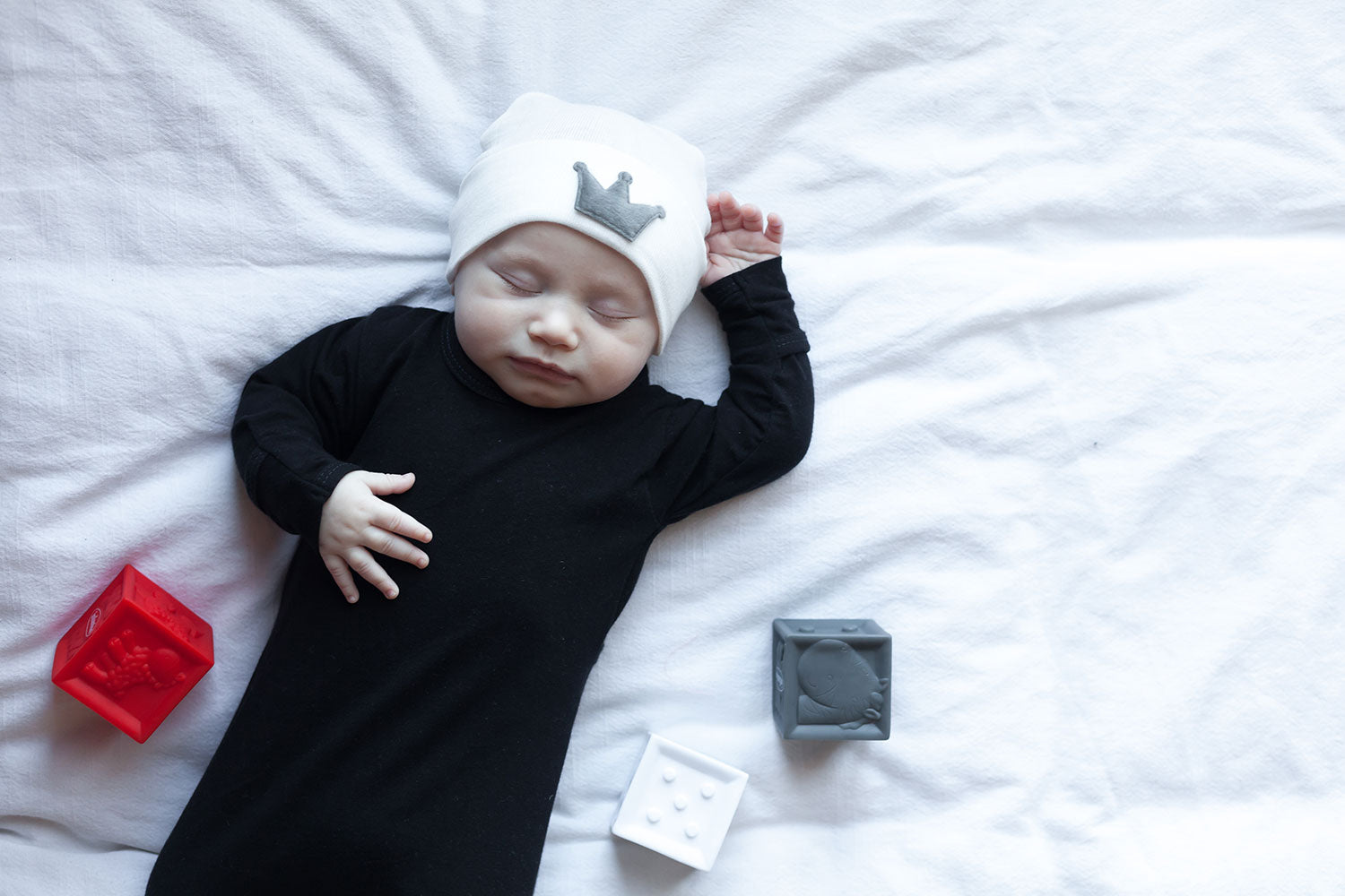 Newborn Hospital Hats - Grey &amp; White