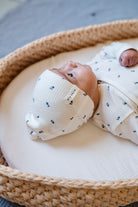 Ivory/Blue Berry Footie & Beanie