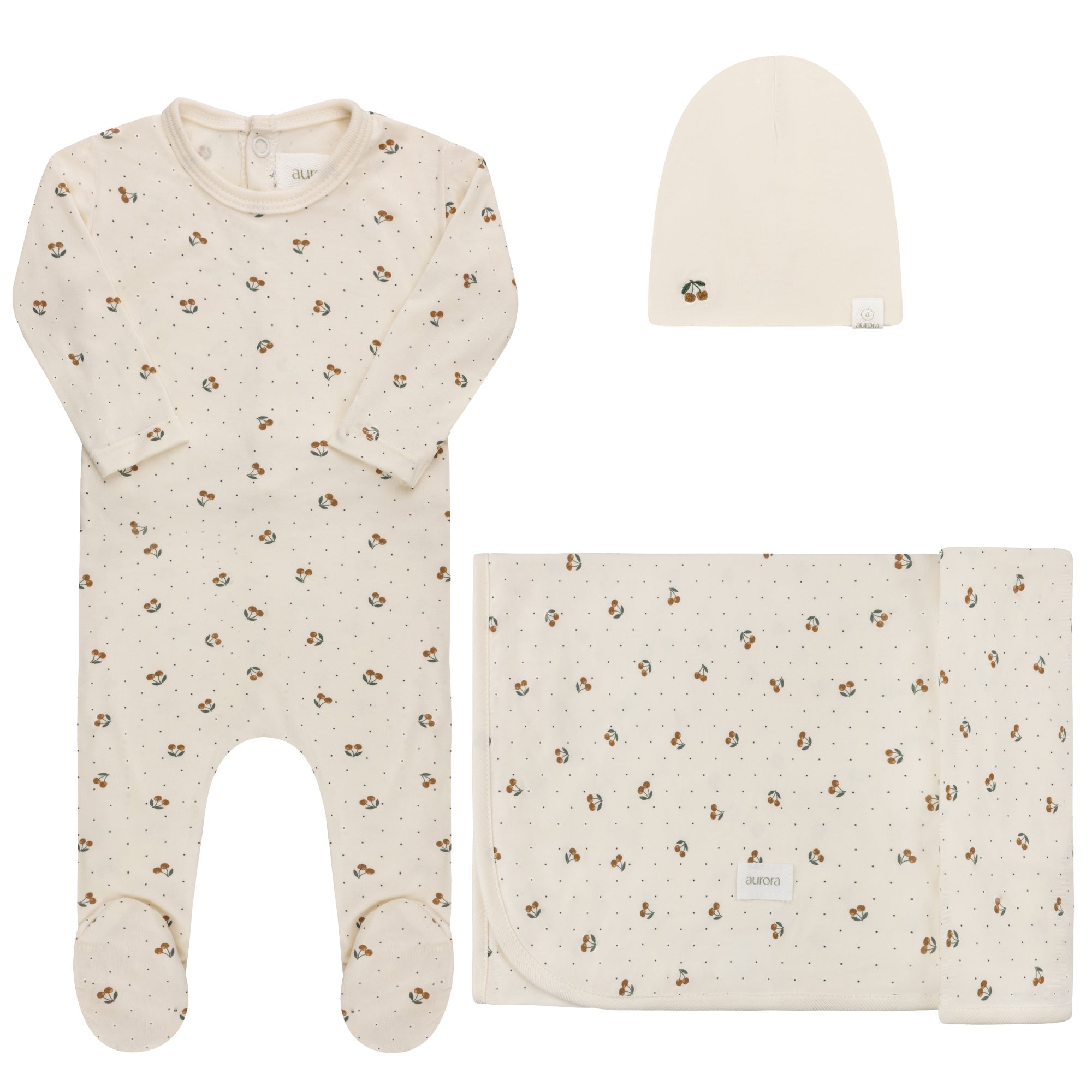 Ivory/Mustard Modal Cherry Print Collection - Take Me Home Set