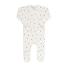 Ivory/Plum Berry Zipper Footie