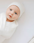 Ivory modal beanie & swaddle