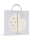 Ivory/red muslin swaddle set packaging
