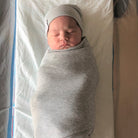 Jersey Knit Heather Grey Swaddle and Beanie