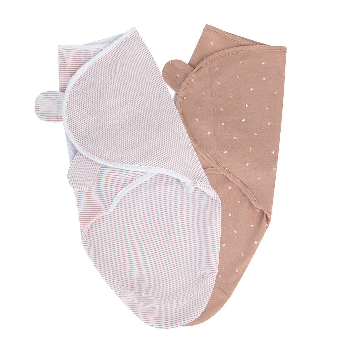 Mauve Tulips &amp; Stripes Adjustable Swaddle Blanket