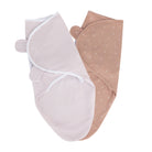 Mauve Tulips & Stripes Adjustable Swaddle Blanket