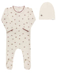 Modal Cherry Print Collection Footie + Beanie