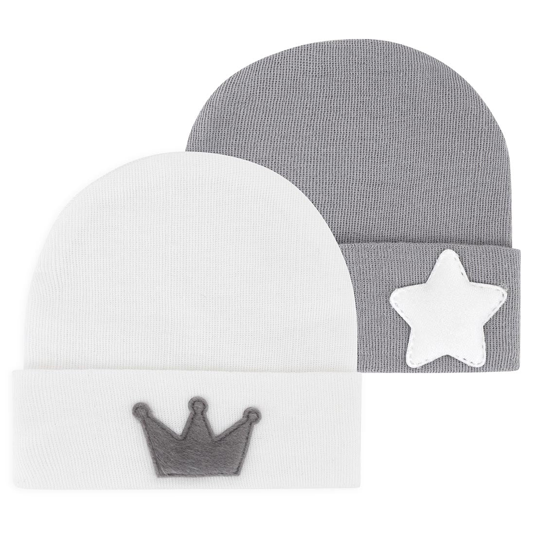 Newborn Hospital Hats - Grey &amp; White