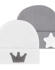 Newborn Hospital Hats - Grey & White