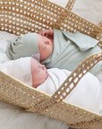 Jersey Knit Cotton Swaddle Blanket and Beanie Gift Set