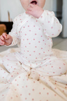 Pink Dot Zipper Footie