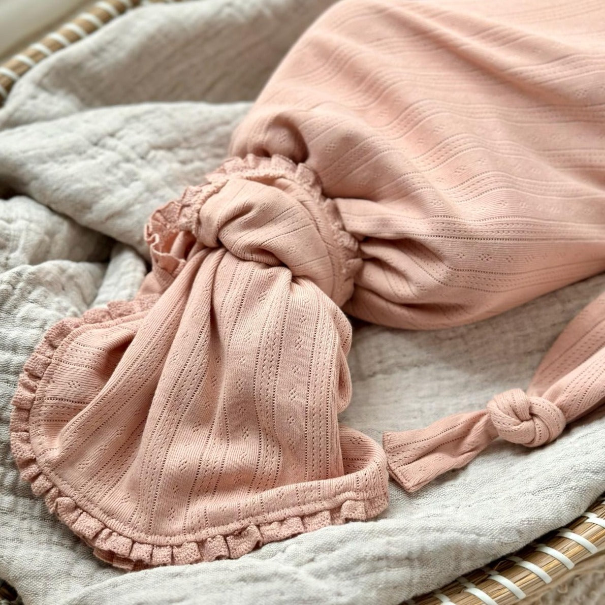 Pink Ruffle Knit Blanket