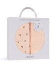 Pink muslin swaddle set packaging