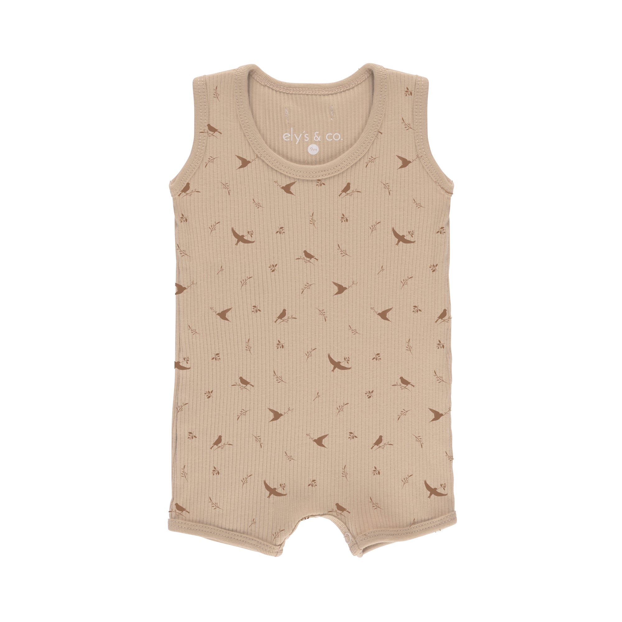 Ribbed Cotton - Bird Collection - Tank Rompers