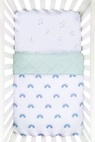 Stylish Blue Rainbow Crib Bedding Trio