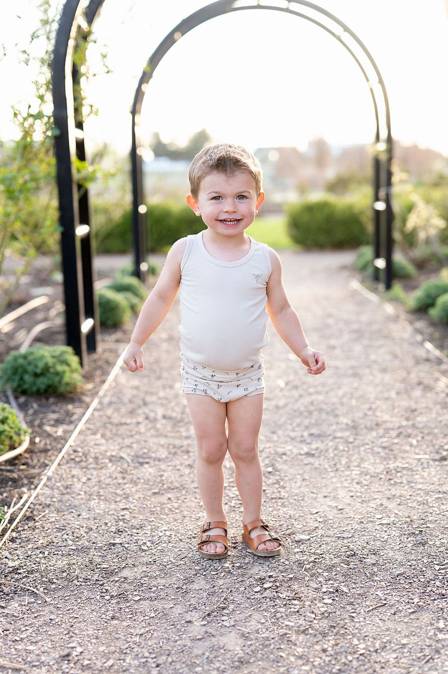 Jersey Cotton - Printed Ginkgo Collection -Tank + Bloomer Set - Boys