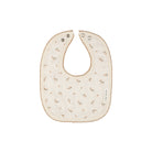 White floral terry muslin bib