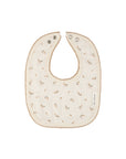 White floral terry muslin bib