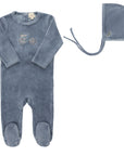 Velour Bicycle Collection - Footie + Bonnet