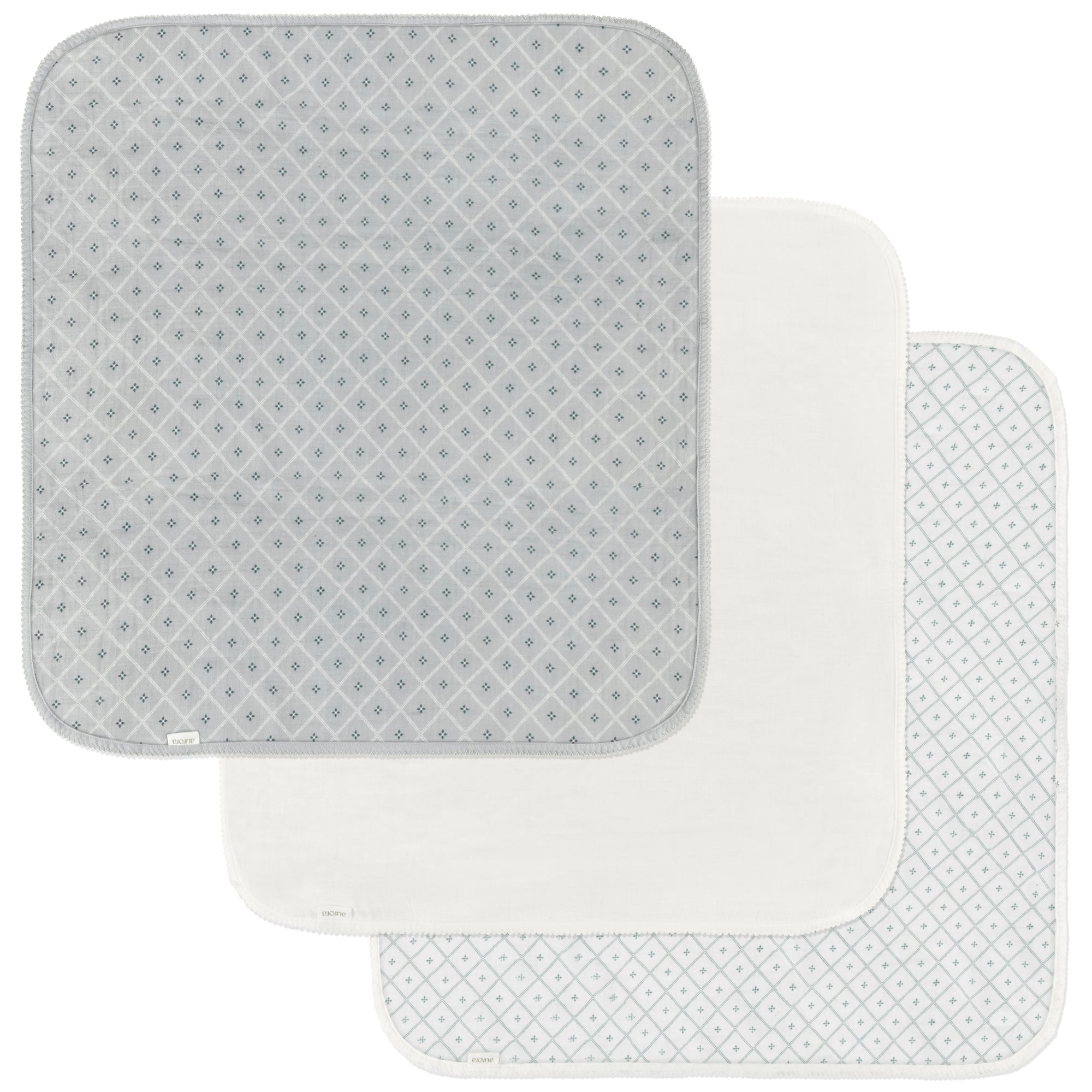 100% muslin cotton grey Burp Cloth set