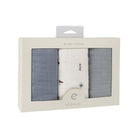 blue nautical Muslin Burp Cloth packaged