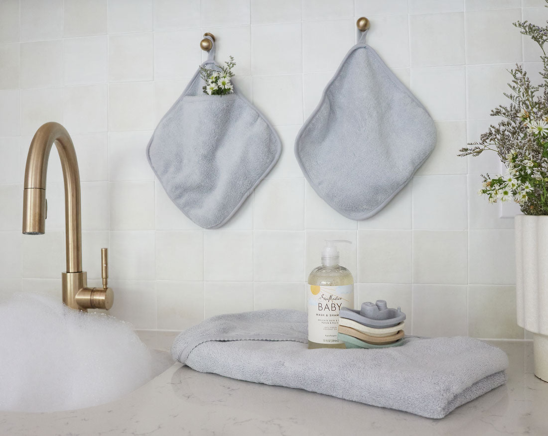 cotton terry washcloths Blue 