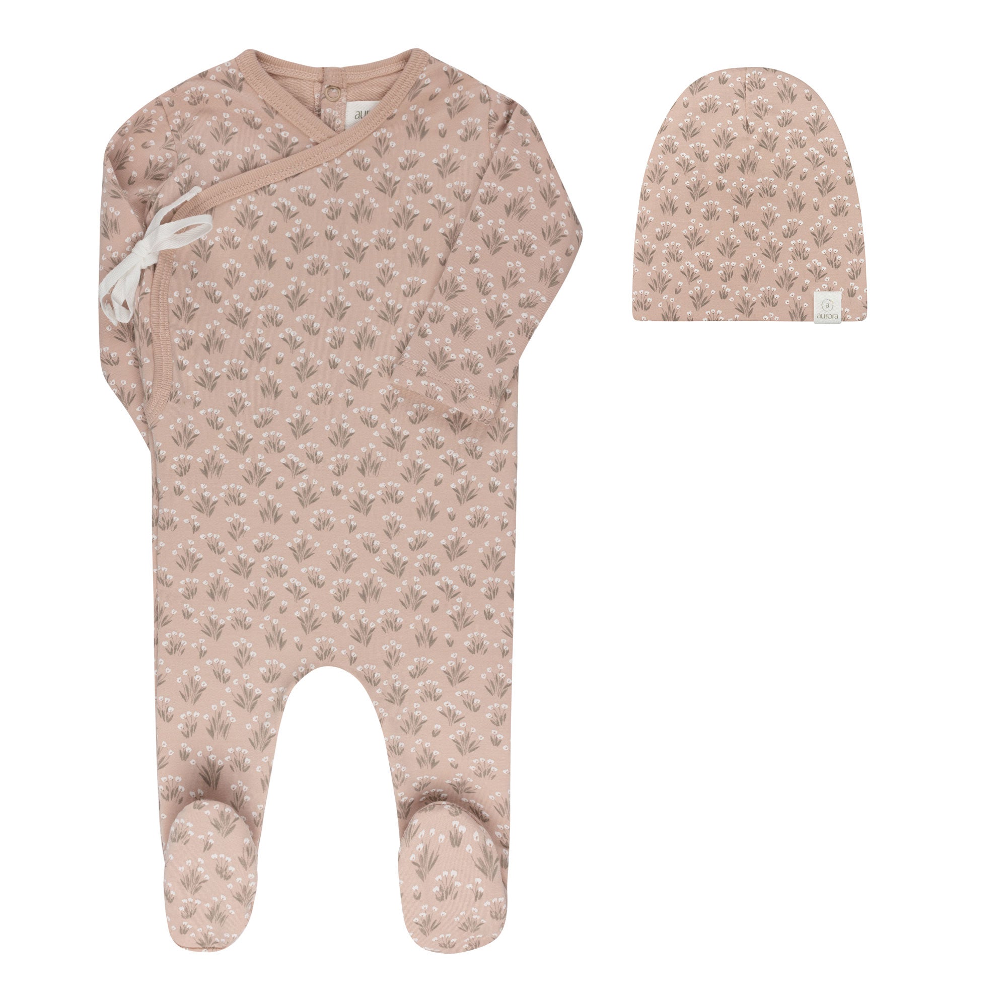 French Terry Blooms Collection - Footie + Beanie