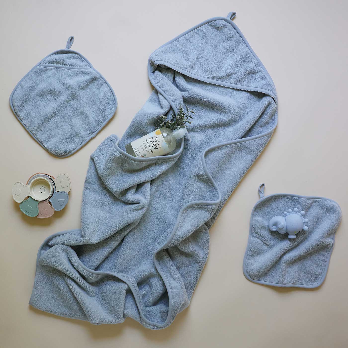 hanging loops terry washcloths Blue 