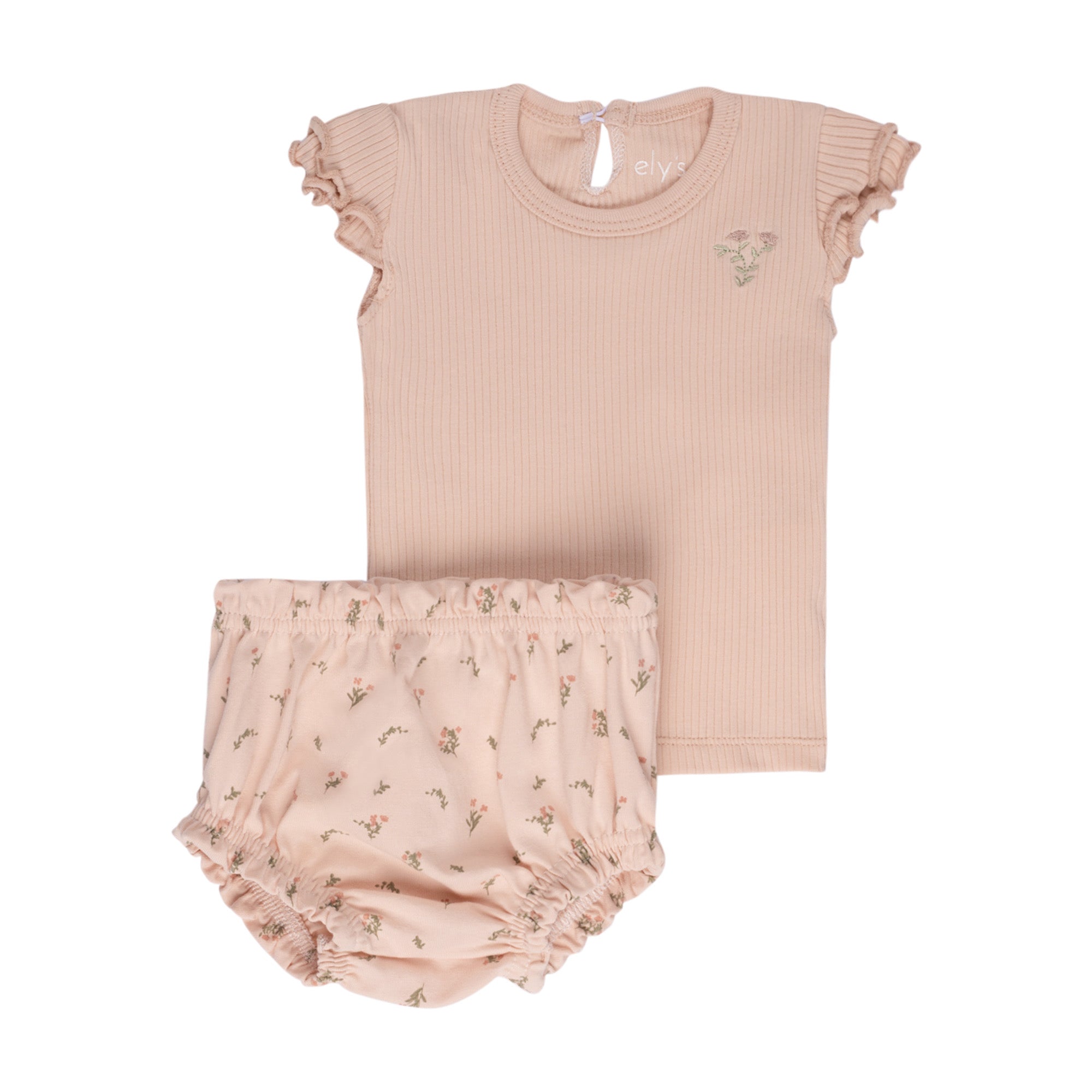 Jersey Cotton - Printed Ginkgo Collection - Tshirt + Bloomer - Girls