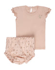 Jersey Cotton - Printed Ginkgo Collection - Tshirt + Bloomer - Girls