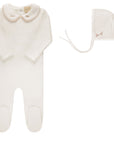 Embroidered Velour Collar Collection - Footie + Bonnet