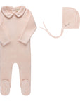 Embroidered Velour Collar Collection - Footie + Bonnet