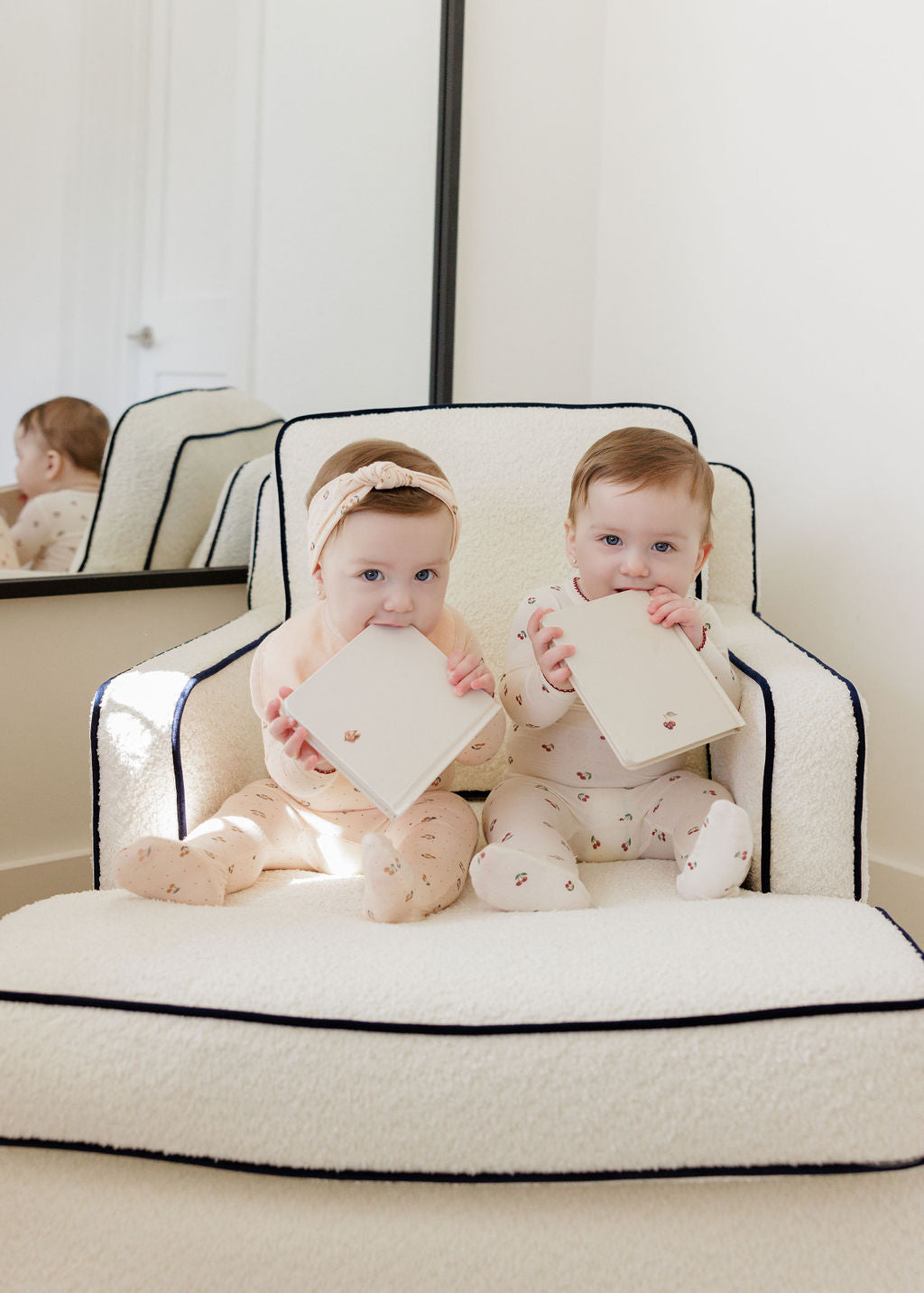 modal cherry baby footie and beanie set