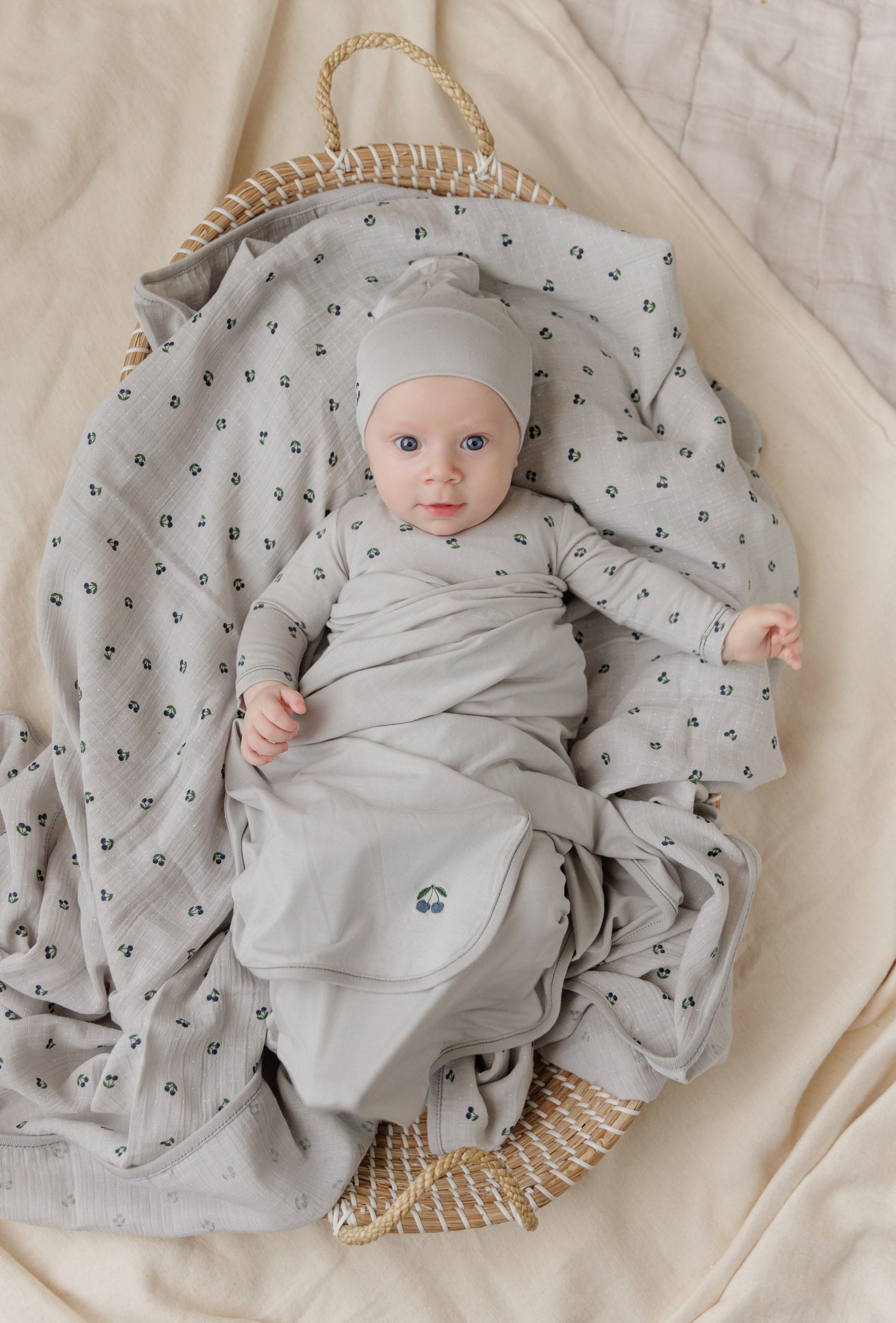 pastel cherry nursery blanket