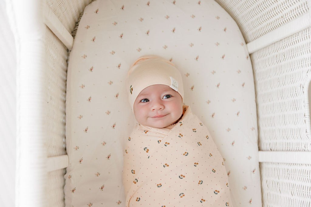 pastel flower baby sheet set